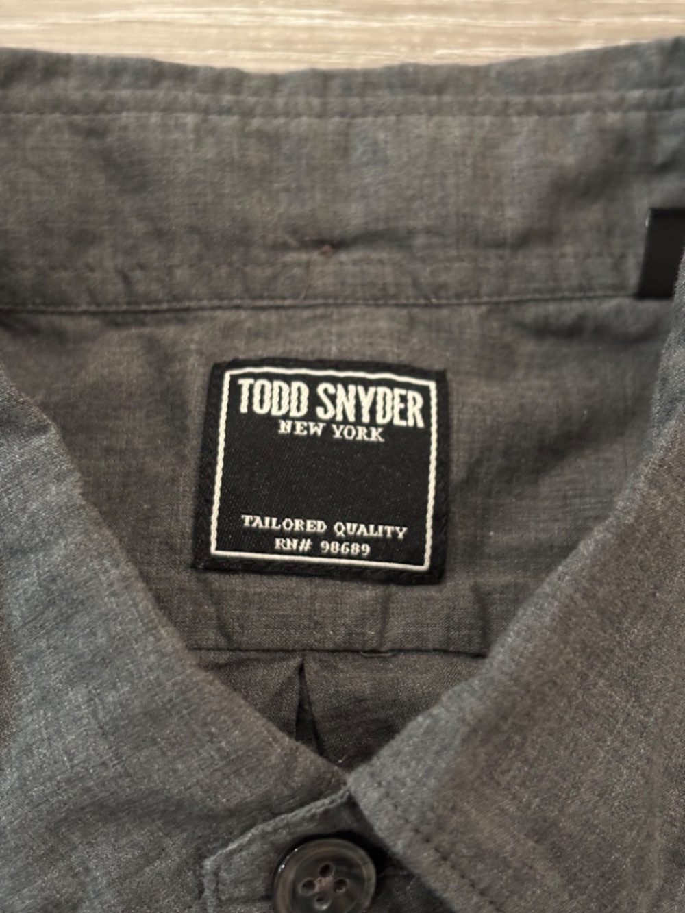 Todd Snyder Mens M Gray Button Down Shirt Long Sleeve Cotton Made in Portugal